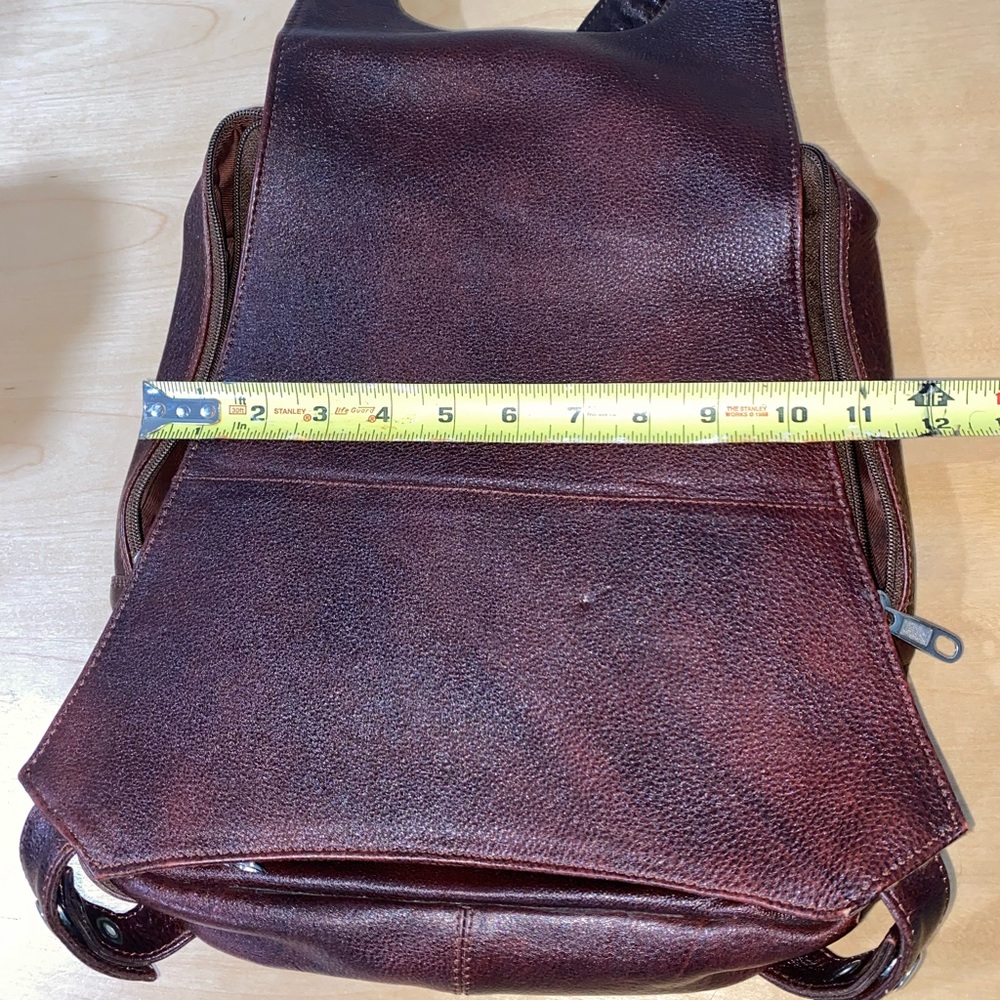 Faux Leather Travel Backpack Brown - Picture 11 of 13